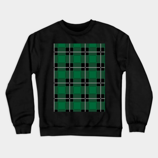 Green and Black Flannel-Plaid Pattern Crewneck Sweatshirt by Design_Lawrence